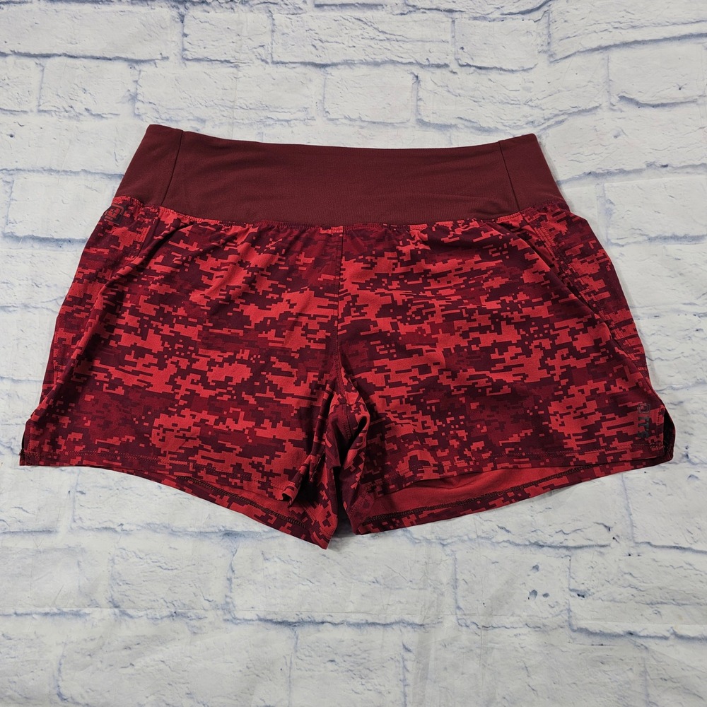 5.11 Tactical PT-R Brooklyn Shorts Women L Red Digital Camo Athletic Training